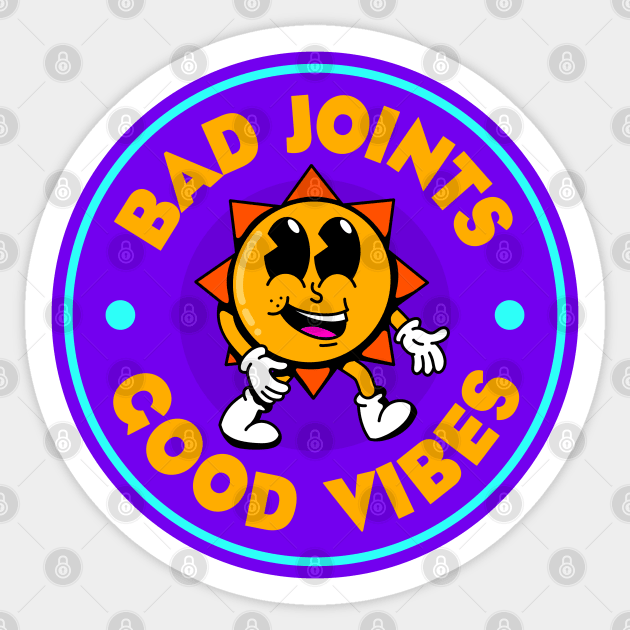 Bad Joints Good Vibes - Rheumatoid Arthritis - Funny RA Sticker by Football from the Left